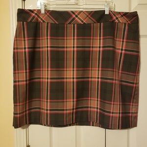Tommy Hilfiger Brown Plaid Pencil Skirt